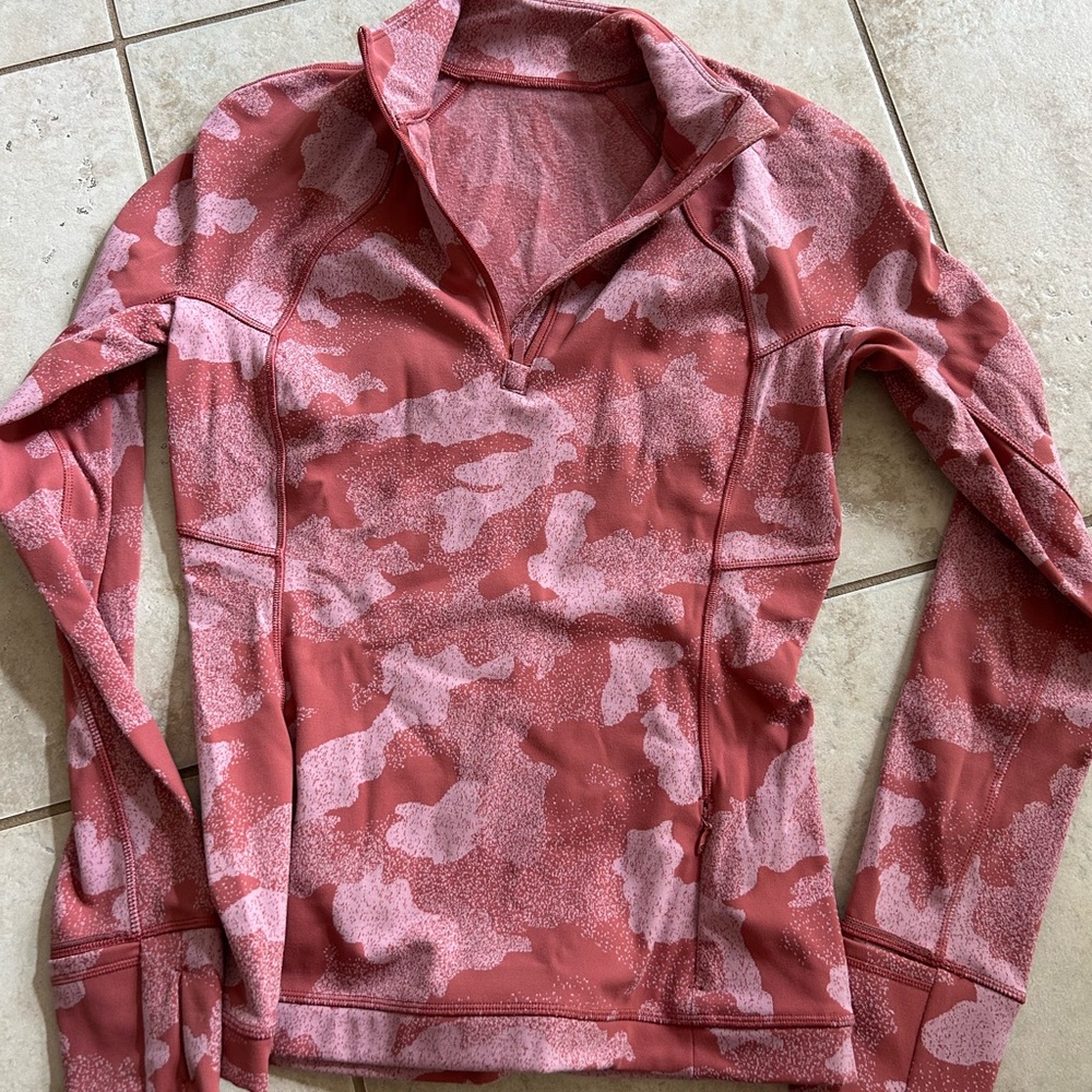 Lululemon Athletica Pink Fitted Graphic Polo Sweatshirt